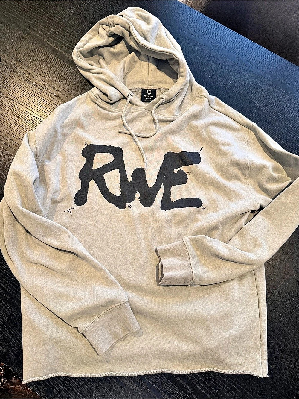 OVERTIME RWE Raw Edge Hoodie Gray